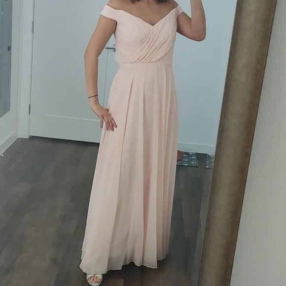 princess polly baby blue dress A-Line/Princess Chiffon Ruffles Off-the-Shoulder Sleeveless Floor-Length Bridesmaid  Dresses